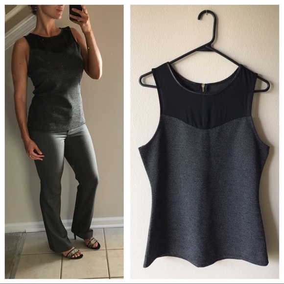 Express Tops - Express Peplum Blouse Mesh Top Black Medium